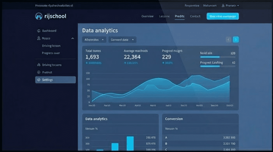 Grafiek met data over prestaties van websites voor rijscholen