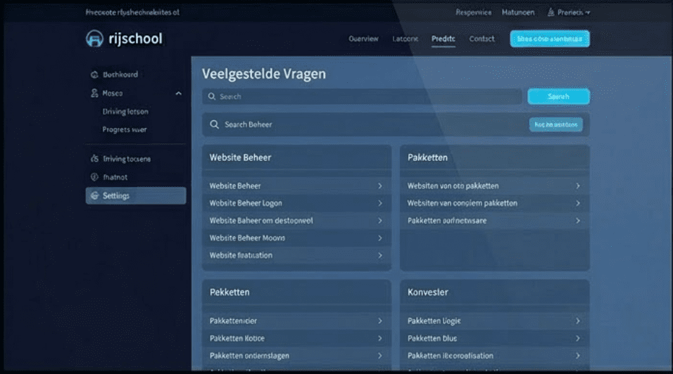 Veelgestelde vragen weergegeven als vragen en antwoorden in een digitale interface